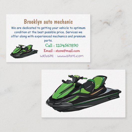 Afbeelding Jet ski cartoon Visitekaartje (Voorkant / Achterkant)
