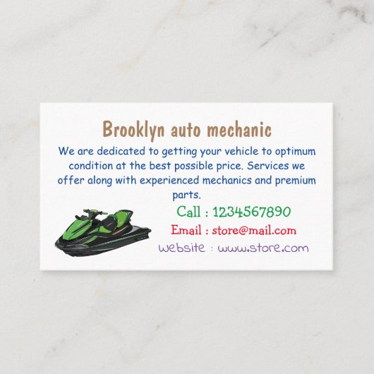 Afbeelding Jet ski cartoon Visitekaartje (Voorkant)