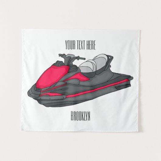 Afbeelding Jet ski cartoon Wandkleed (Voorkant (horizontaal))