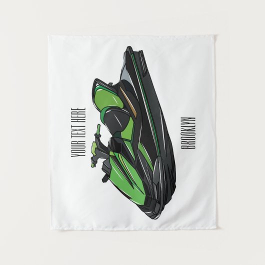 Afbeelding Jet ski cartoon Wandkleed (Voorkant)