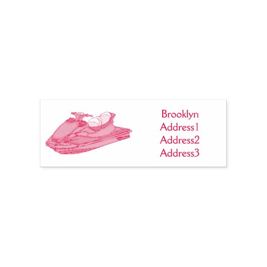 Afbeelding Jet ski cartoon Zelfinktende Stempel (Design)