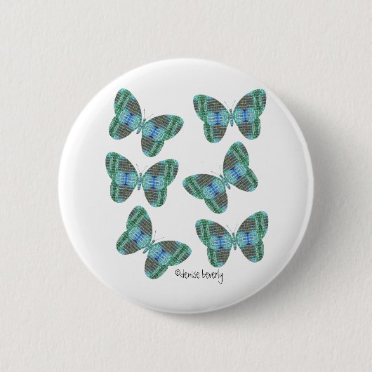 Afbeelding juwelen vlinder ronde button 5,7 cm (Voorkant)