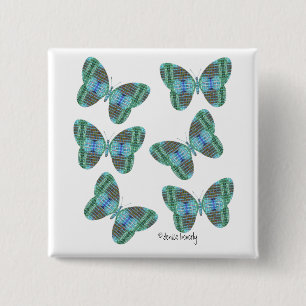 Afbeelding juwelen vlinder vierkante button 5,1 cm