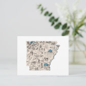  Afbeelding kaart Antiek staatskaart Arkansas (Staand voorkant)