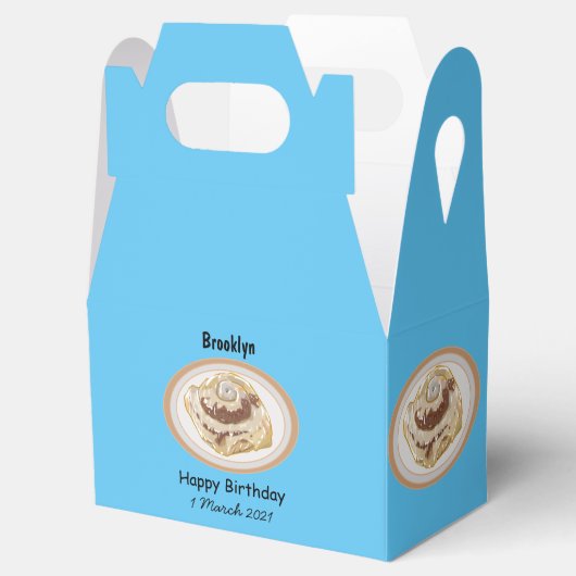 Afbeelding kaneelrol cartoon bedankdoosjes (Geopend)