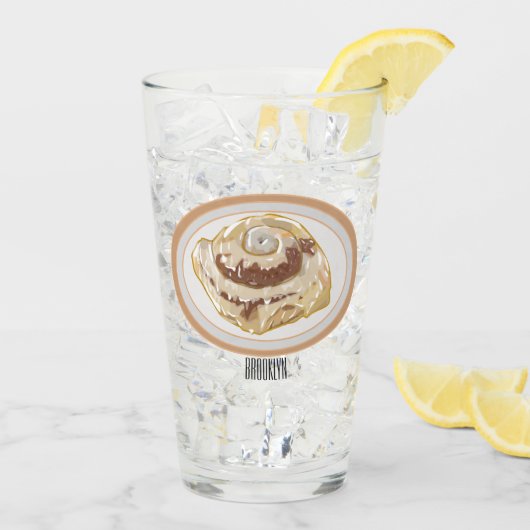 Afbeelding kaneelrol cartoon glas (Achterkant ijs)