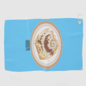 Afbeelding kaneelrol cartoon golfhanddoek (Horizontaal)