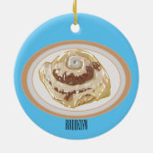 Afbeelding kaneelrol cartoon keramisch ornament (Achterkant)