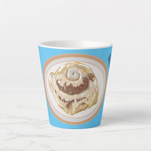 Afbeelding kaneelrol cartoon latte mok (Voorkant)
