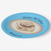 Afbeelding kaneelrol cartoon papieren bordje (Gekanteld)