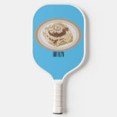 Afbeelding kaneelrol cartoon pickleball paddle (Achterkant)