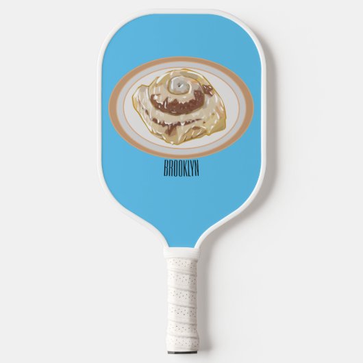 Afbeelding kaneelrol cartoon pickleball paddle (Voorkant)