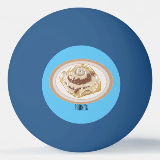 Afbeelding kaneelrol cartoon pingpongbal (Voorkant)