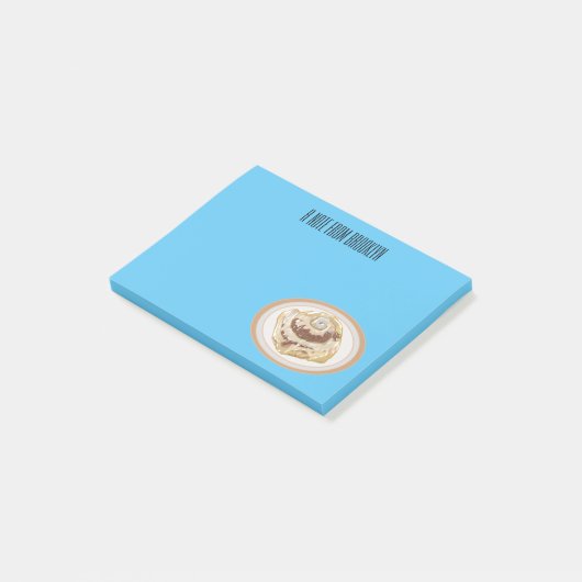 Afbeelding kaneelrol cartoon post-it® notes (Schuin)