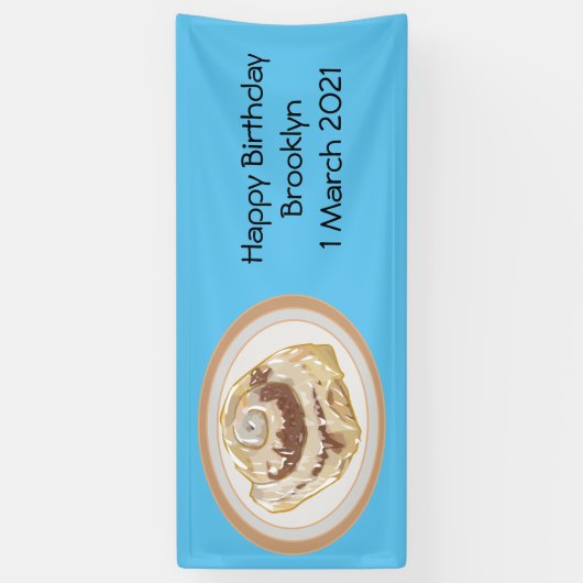 Afbeelding kaneelrol cartoon spandoek (Verticaal)