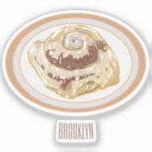 Afbeelding kaneelrol cartoon sticker (Voorkant)