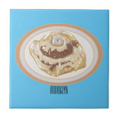 Afbeelding kaneelrol cartoon tegeltje (Voorkant)