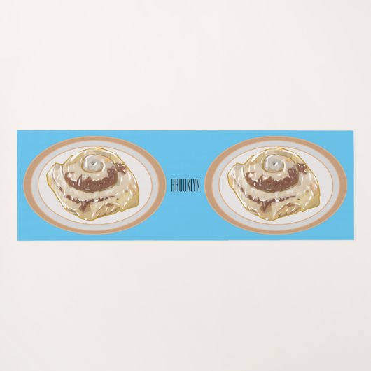 Afbeelding kaneelrol cartoon yogamat (Achterkant (horizontaal))