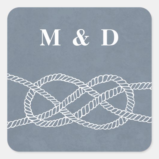 Afbeelding Knot Envelope Seal Sticker - Blue Grey (Voorkant)