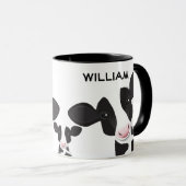Afbeelding koeien Zwart wit Roze Boerderij Dier Mok (Voorkant rechts)