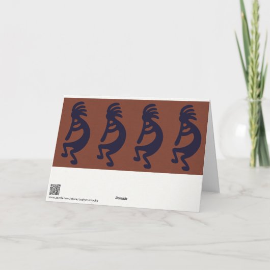 Afbeelding Kokopelli van het afspelen van flute, z Kaart (Achterkant)