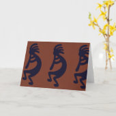 Afbeelding Kokopelli van het afspelen van flute, z Kaart (Gele Bloem)