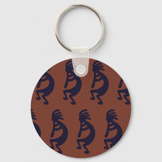 Afbeelding Kokopelli van het afspelen van flute, z Sleutelhanger (Voorkant)