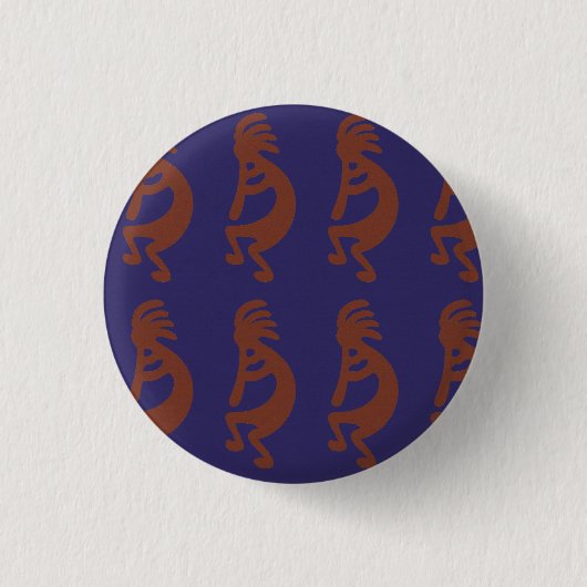 Afbeelding Kokopelli voor flute afspelen - Rust Re Ronde Button 3,2 Cm (Voorkant)