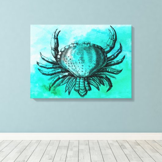 Afbeelding krab (onderwaterdier) (doorsnede) canvas afdruk (Insitu (Houten vloer))