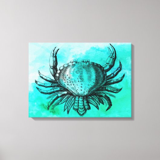 Afbeelding krab (onderwaterdier) (doorsnede) canvas afdruk (Voorkant)