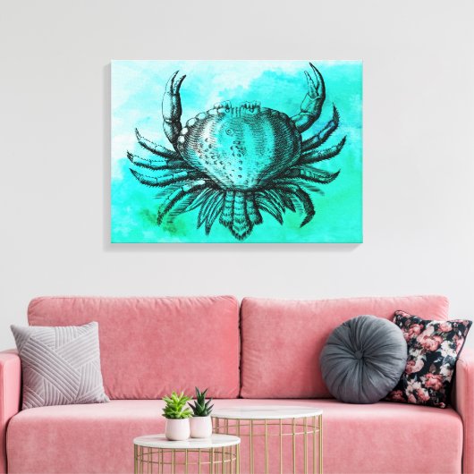 Afbeelding krab (onderwaterdier) (doorsnede) canvas afdruk (Insitu (Woonkamer))
