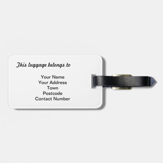 Afbeelding Lapis grijs figaro Bagagelabel (Achterkant horizontaal)