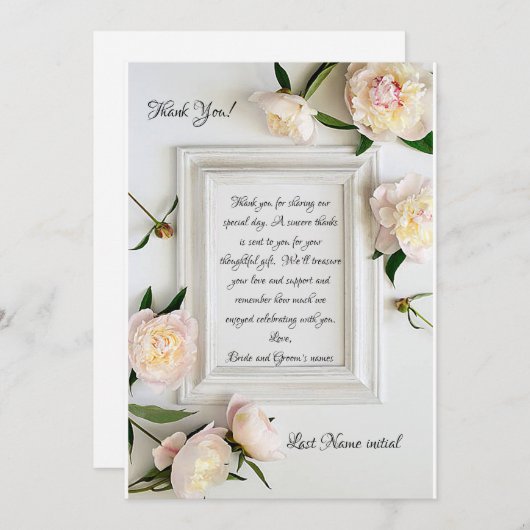  Afbeelding Lijst bruiloft Hartelijk dank Kaart (Voorkant / Achterkant)