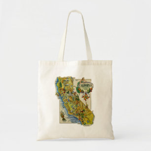 Afbeelding Map Retro Californië Tote Bag