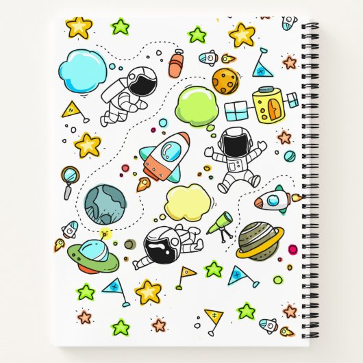 Afbeelding met Astronaut Space Rockets Handschrift Notitieboek (Achterkant)