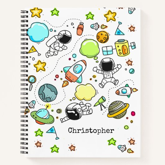 Afbeelding met Astronaut Space Rockets Handschrift Notitieboek (Voorkant)