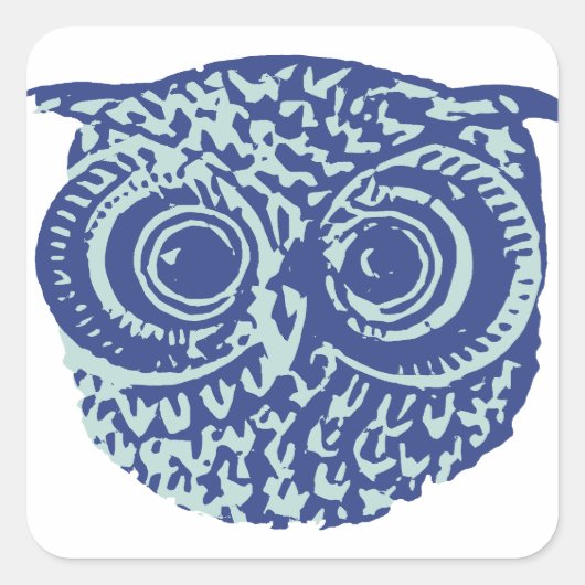 Afbeelding met blauwe kauwuil vierkante sticker (Voorkant)