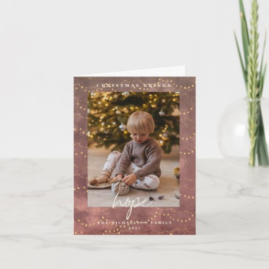 Afbeelding met de gouden kerstmis feestdagen kaart (Voorkant)