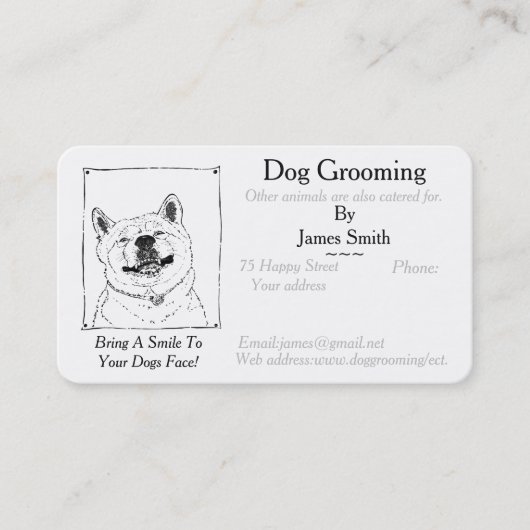 afbeelding met een grappige hond afsprakenkaartje (Voorkant)