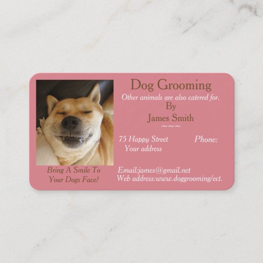 afbeelding met een grappige hond visitekaartje (Voorkant)
