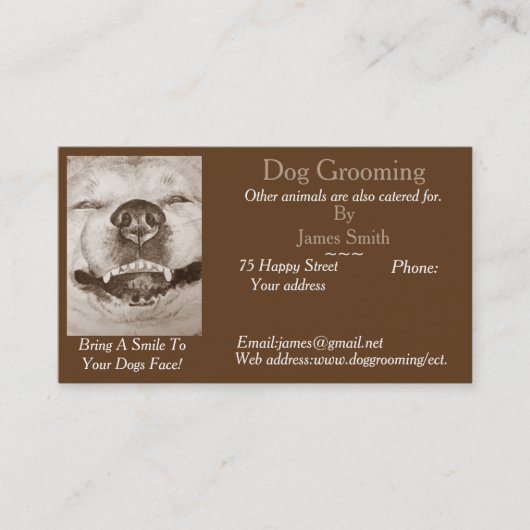 afbeelding met een grappige hond visitekaartje (Voorkant)