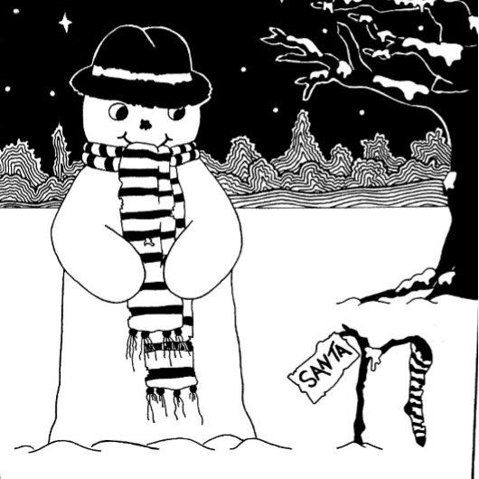 afbeelding met een schattig snowman op kerst cadeaulabel