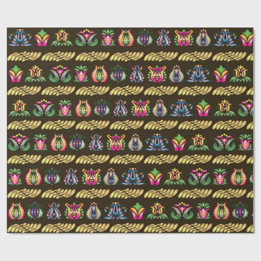 Afbeelding met folk Hongaarse patronen Cadeaupapier (Vlak)