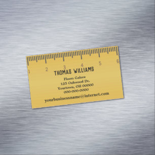 Afbeelding met gele liniaal magnetisch visitekaartje