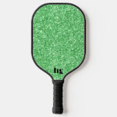 Afbeelding met groene glittertextuur pickleball paddle (Achterkant)
