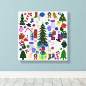 Afbeelding met kerstcadeaubonbons canvas afdruk (Insitu (Houten vloer))