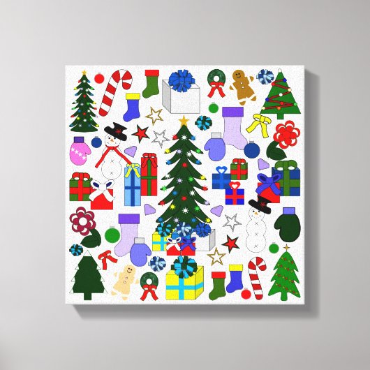 Afbeelding met kerstcadeaubonbons canvas afdruk (Voorkant)