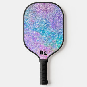 Afbeelding met meerkleurige glittertextuur pickleball paddle