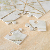 Afbeelding met moderne gouden en marmer geometrisc legpuzzel (Zijkant)