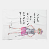 Afbeelding met pantserrode Waterverf Eisen chocola Theedoek (Horizontaal)